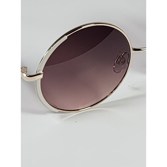 FGX by Foster Grant Gold & White Full Round Metal Frame Sunglasses 52077FGX020 - Picture 8 of 11